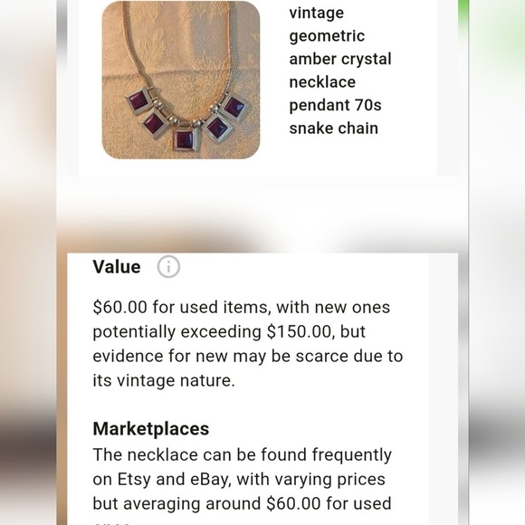 Vintage Topaz Geometric Pendant Necklace - Picture 7 of 8